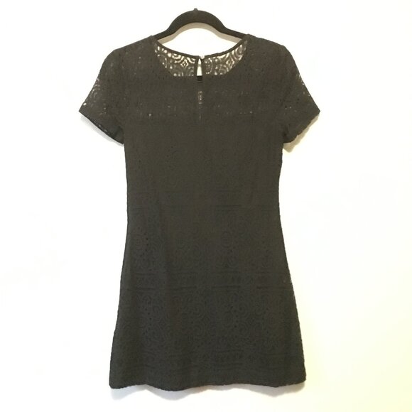 Hollister Abercrombie Gothic Black Lace Bilayer Punk Goth Dress - Picture 4 of 16